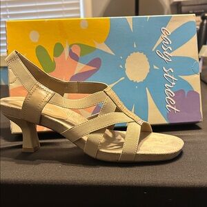 Easy Street Women's Beige Strappy Heels